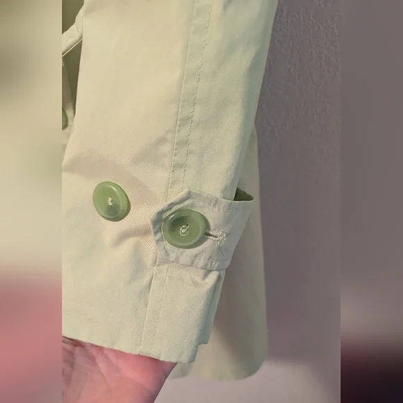 London Fog Bright Lime Green Trench Coat - Picture 11 of 12